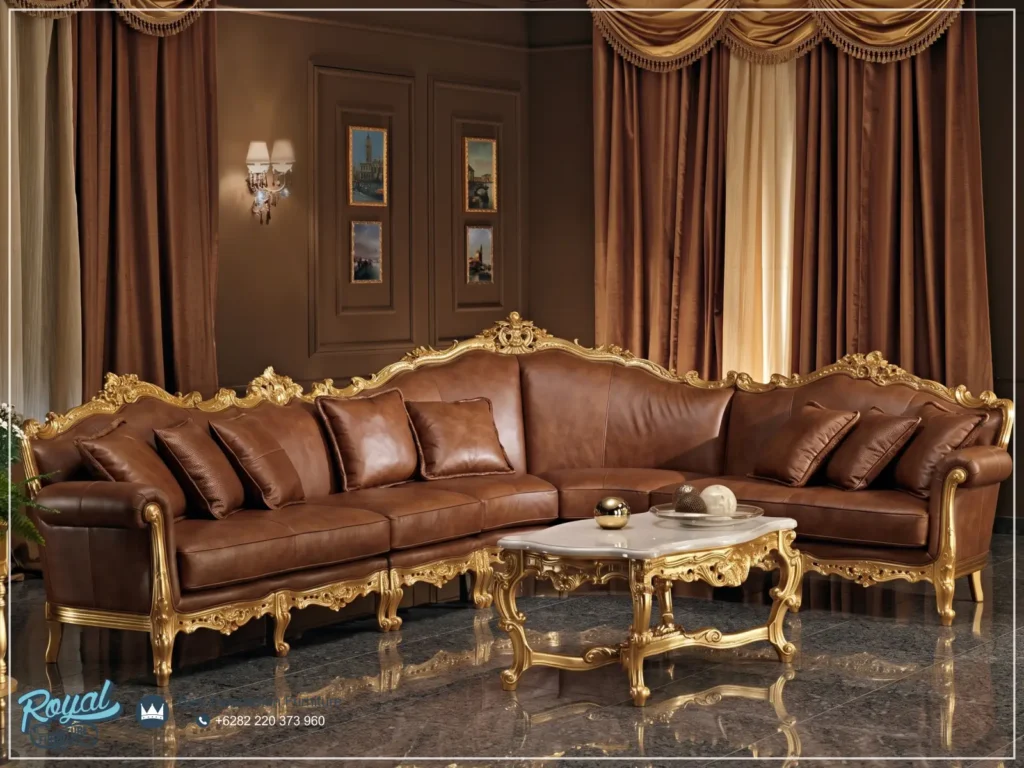 Sofa Sudut Terbaru Model Sofa Tamu Mewah Ukiran Klasik Ruang Keluarga Prodotti Kulit Asli