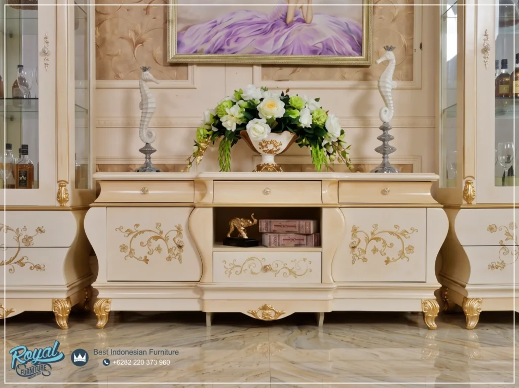 Bufet TV Set Modern Mewah Terbaru Teodora Klasik Jepara