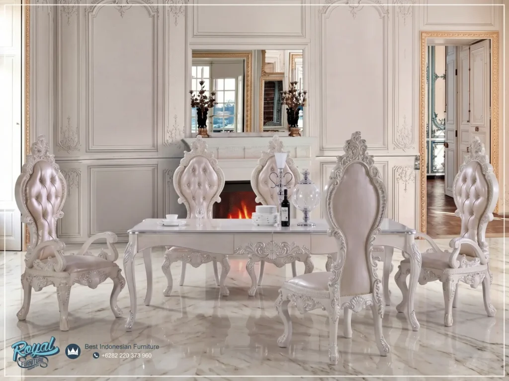 Dining Set Apartement Model Kursi Meja Makan Raja Mewah Klasik Terbaru Awesome