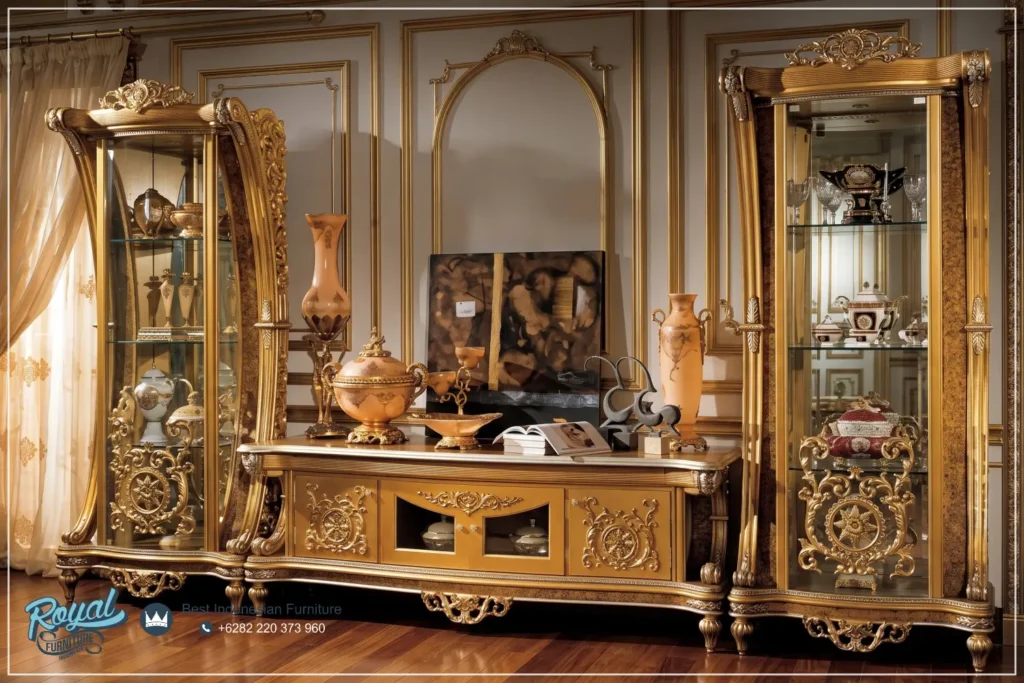 Furniture Set Bufet TV Rafles Mewah Klasik Terbaru