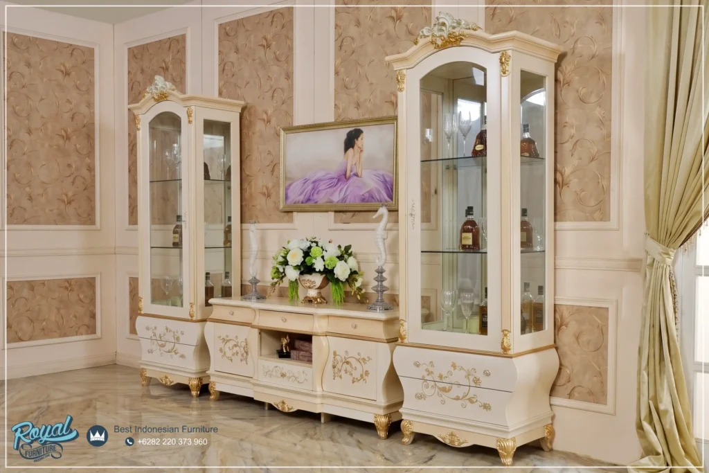 Set Lemari Hias Kaca Bufet TV Set Modern Mewah Terbaru Teodora