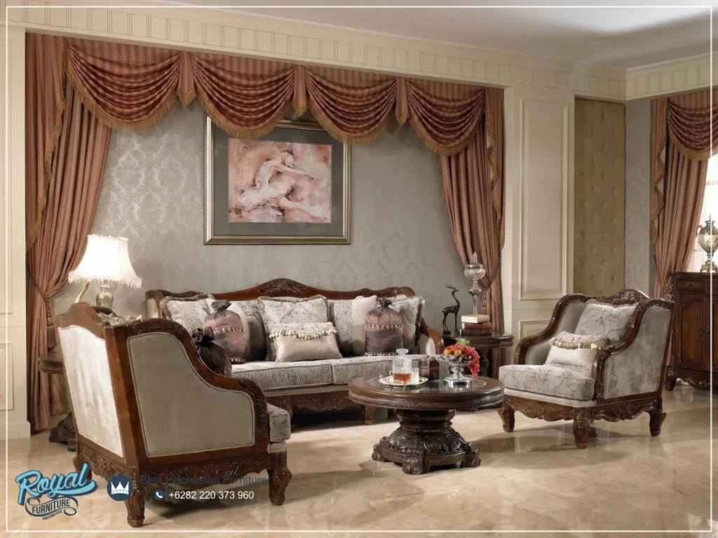 Sofa Tamu Mewah Jati Ukir Klasik Jepara Luxurious